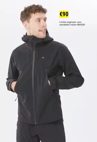 Decathlon Lichte regenjas voor wandelen heren MH500 aanbieding