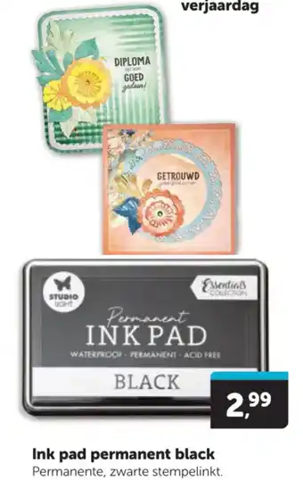 Ink pad permanent black