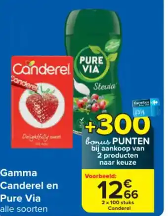 Carrefour Market Gamma Canderel en Pure Via aanbieding