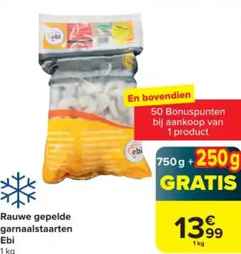 Carrefour Market Ebi Rauwe gepelde garnaalstaarten 1 kg aanbieding