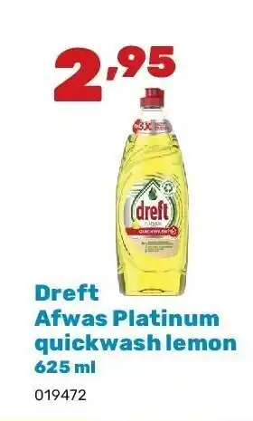 Happyland Dreft Afwas Platinum quickwash lemon 625 ml aanbieding