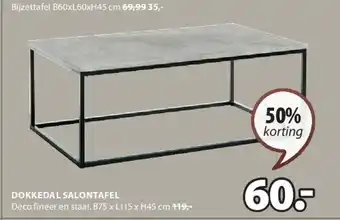 Jysk DOKKEDAL SALONTAFEL aanbieding