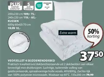 Jysk VEOFJELLET 4 SEIZOENENDEKBED aanbieding
