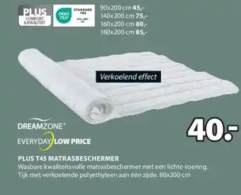 Jysk PLUS T45 MATRASBESCHERMER aanbieding