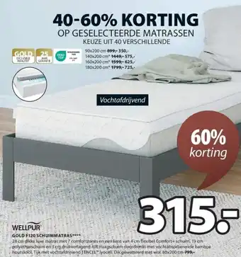Jysk GOLD F120 SCHUIMMATRAS aanbieding