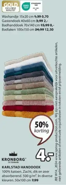 Jysk KARLSTAD HANDDOEK aanbieding