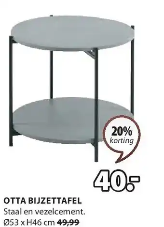 Jysk OTTA BIJZETTAFEL aanbieding