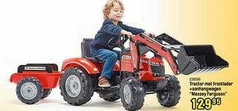 Happyland Tractor met frontlader +aanhangwagen massey ferguson aanbieding