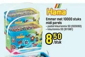 Happyland Emmer met 10000 stuks midi parels pastel kleurenmix 50 aanbieding