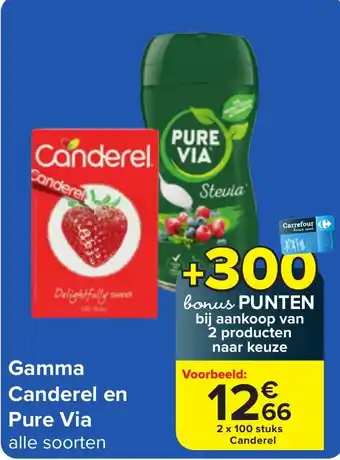 Carrefour Market Gamma Canderel en Pure Via aanbieding
