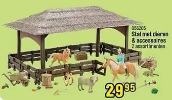 Stal met dieren + accessoires