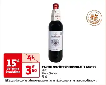 Auchan CASTILLON CÔTES DE BORDEAUX AOP 75CL aanbieding