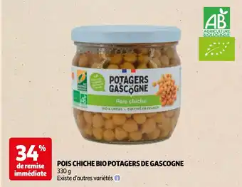Auchan POIS CHICHE BIO POTAGERS DE GASCOGNE 330G aanbieding