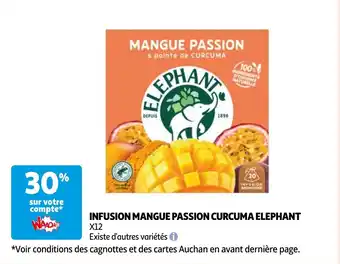 Auchan INFUSION MANGUE PASSION CURCUMA ELEPHANT X12 aanbieding
