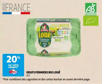 Auchan OEUFS FERMIERS BIO LOUÉ X6 aanbieding