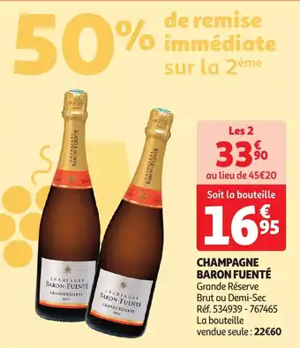 Auchan CHAMPAGNE BARON FUENTÉ aanbieding