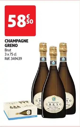 Auchan CHAMPAGNE GRENO 3X75 cl aanbieding