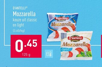 ALDI D'Antelli Mozzarella 125g aanbieding