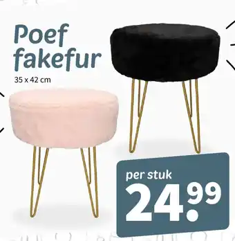 Wibra Poef fakefur aanbieding