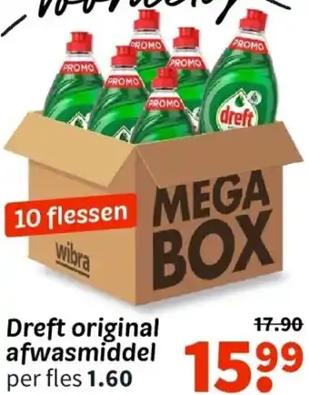 Wibra Dreft original afwasmiddel 10 flessen aanbieding