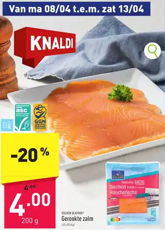 ALDI GOLDEN SEAFOOD Gerookte zalm 200g aanbieding