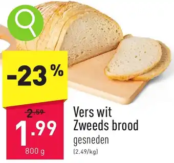 ALDI Vers wit Zweeds brood 800g aanbieding