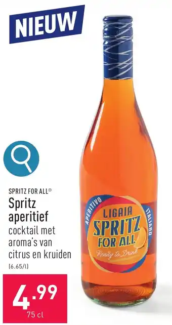 ALDI SPRITZ FOR ALL Spritz aperitief 75 cl aanbieding