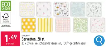 ALDI SUBLIMO Servetten, 20 st. aanbieding