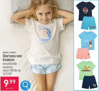 ALDI MARVEL/DISNEY Shortama voor kinderen aanbieding