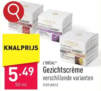ALDI L'ORÉAL Gezichtscrème 50ml aanbieding