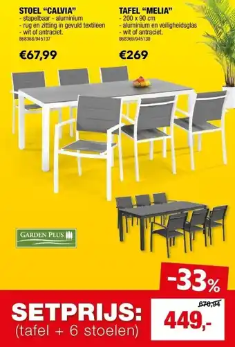 Hubo (tafel + 6 stoelen) aanbieding
