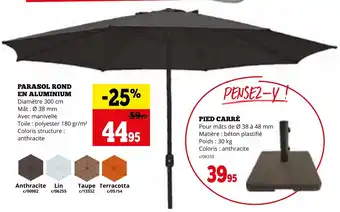 Dema PARASOL ROND EN ALUMINIUM aanbieding