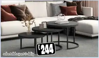 Budget Meubelen salontafel zwart 3-delig aanbieding