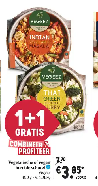 Delhaize Vegetarische of vegan bereide schotel 400g aanbieding