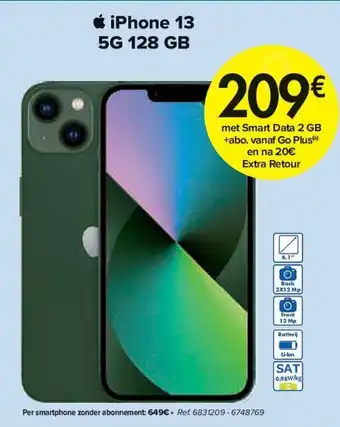 Carrefour iPhone 13 5G 128 GB aanbieding