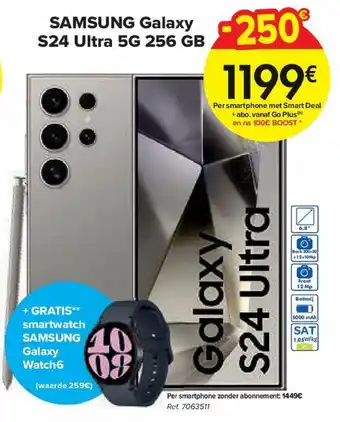 Carrefour SAMSUNG Galaxy S24 Ultra 5G 256 GB aanbieding