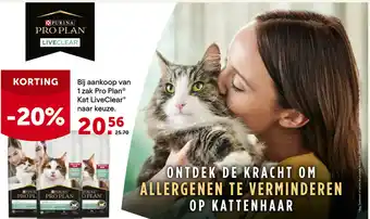 Bij aankoop van 1 zak Pro Plan Kat LiveClear naar keuze