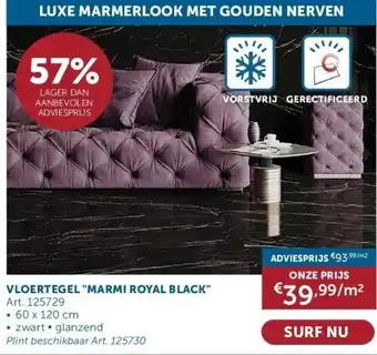 Zelfbouwmarkt VLOERTEGEL MARMI ROYAL BLACK aanbieding