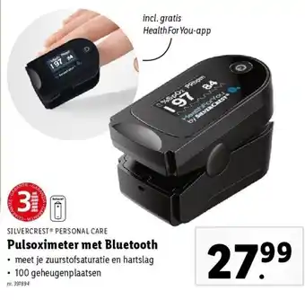 Lidl Pulsoximeter met Bluetooth aanbieding