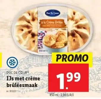 Lidl IJs met crème brûléesmaak aanbieding