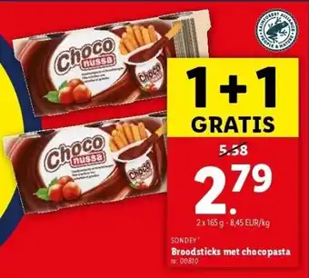 Broodsticks met chocopasta