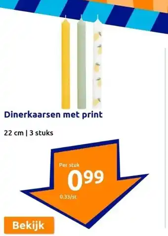 Action Dinerkaarsen met print aanbieding