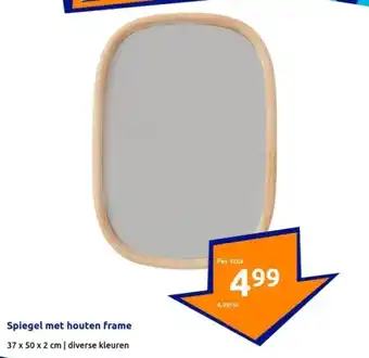 Action Spiegel met houten frame aanbieding