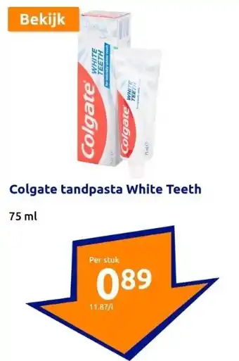 Action Colgate tandpasta White Teeth aanbieding