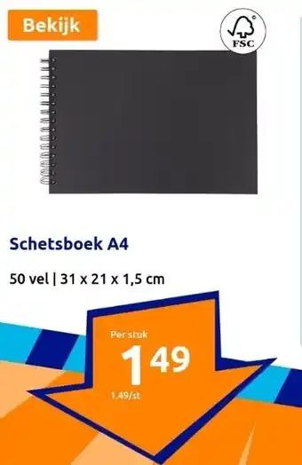 Action Schetsboek A4 aanbieding