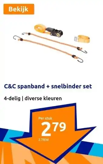 Action C&C spanband + snelbinder set aanbieding