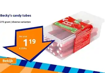 Action Becky's candy tubes aanbieding