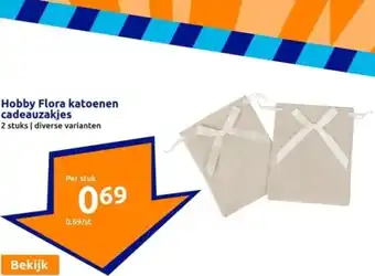Action Hobby Flora katoenen cadeauzakjes aanbieding