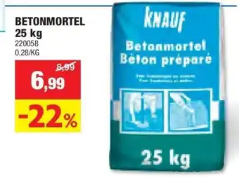 Hubo BETONMORTEL 25 kg aanbieding