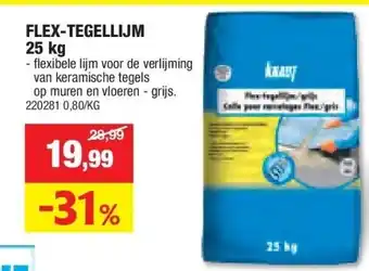 Hubo FLEX-TEGELLIJM 25 kg aanbieding